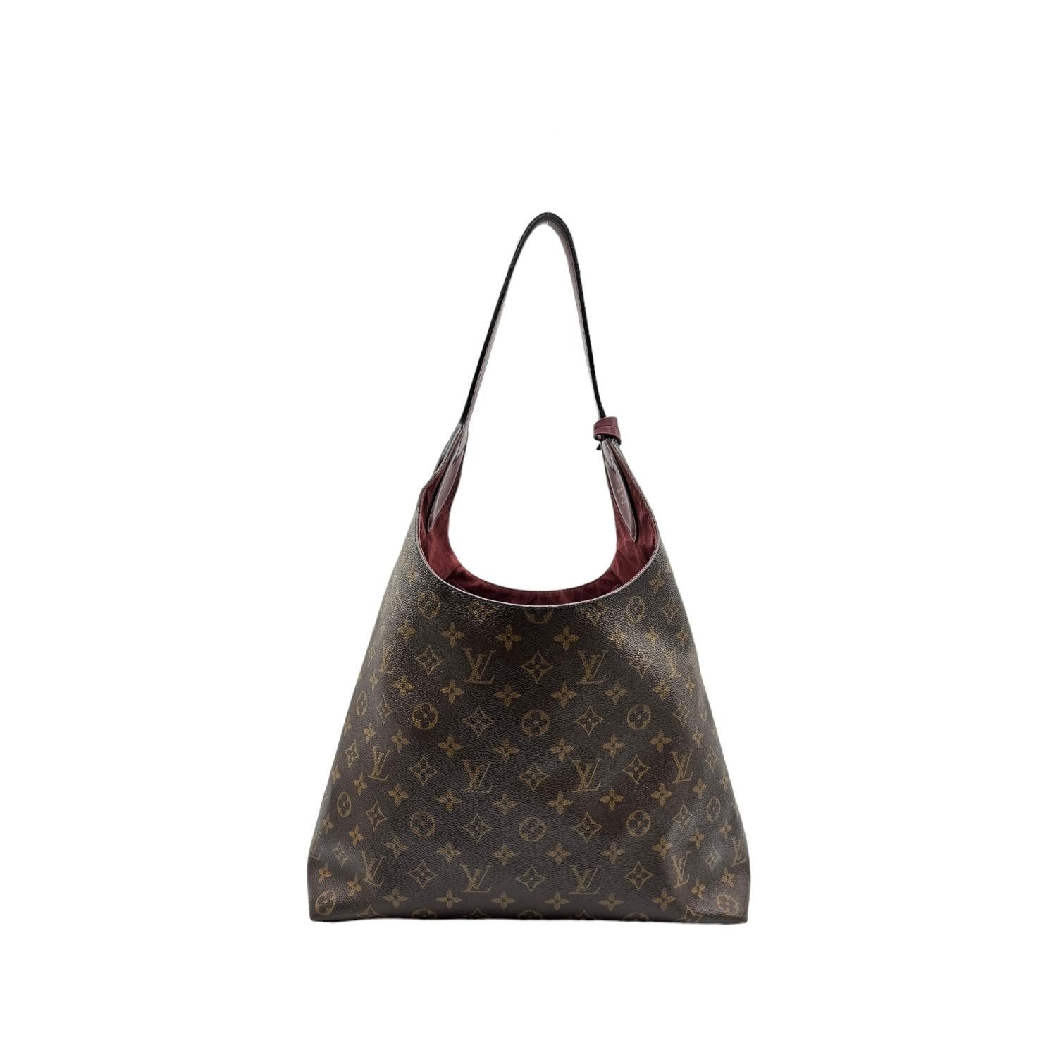 Louis Vuitton Monogrammierte Hobo Bordeaux Handtasche aus Segeltuch mit Blumenmuster im Angebot bei 1stDibs