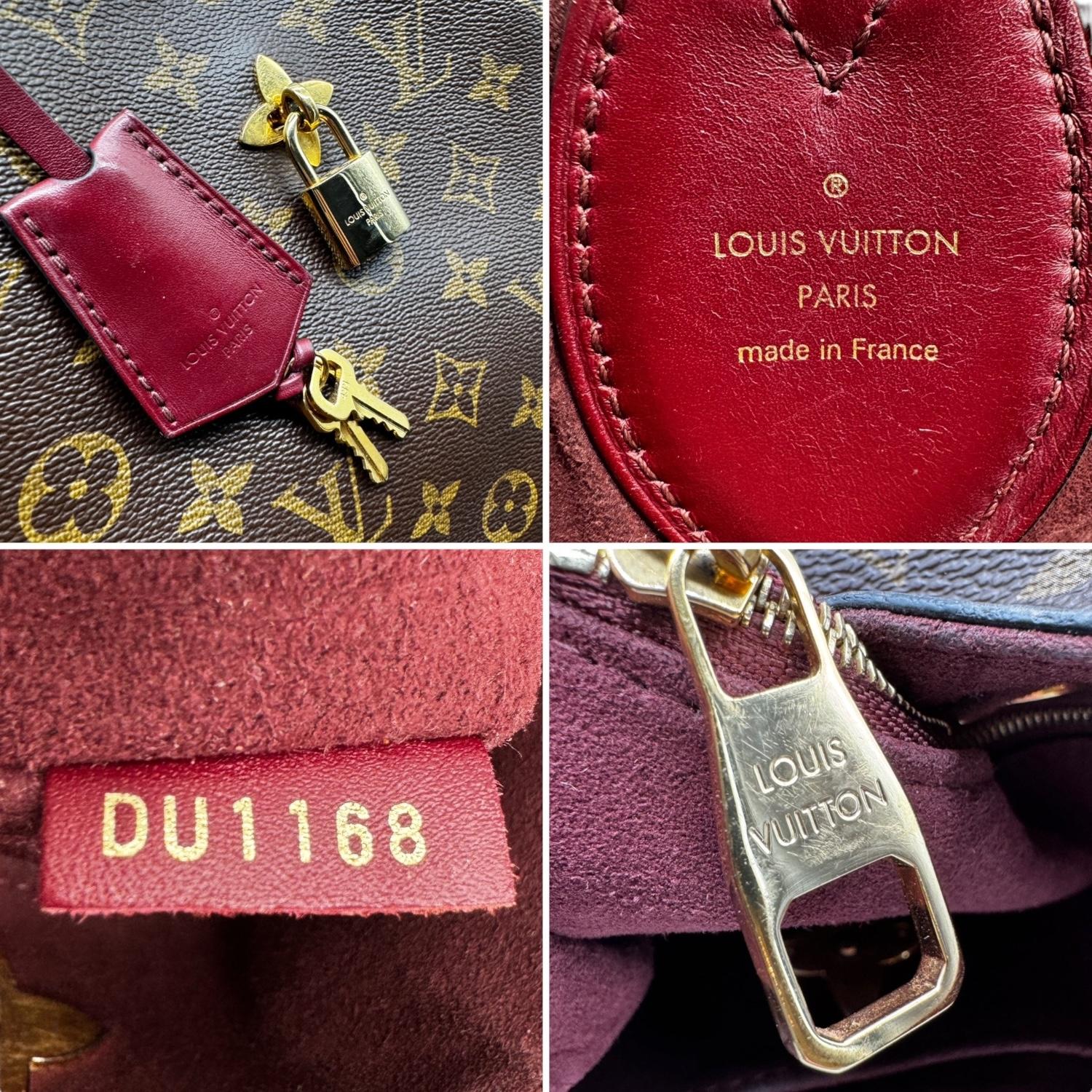 Women's or Men's Louis Vuitton Monogram Canvas Flower Hobo Bordeaux Handbag For Sale