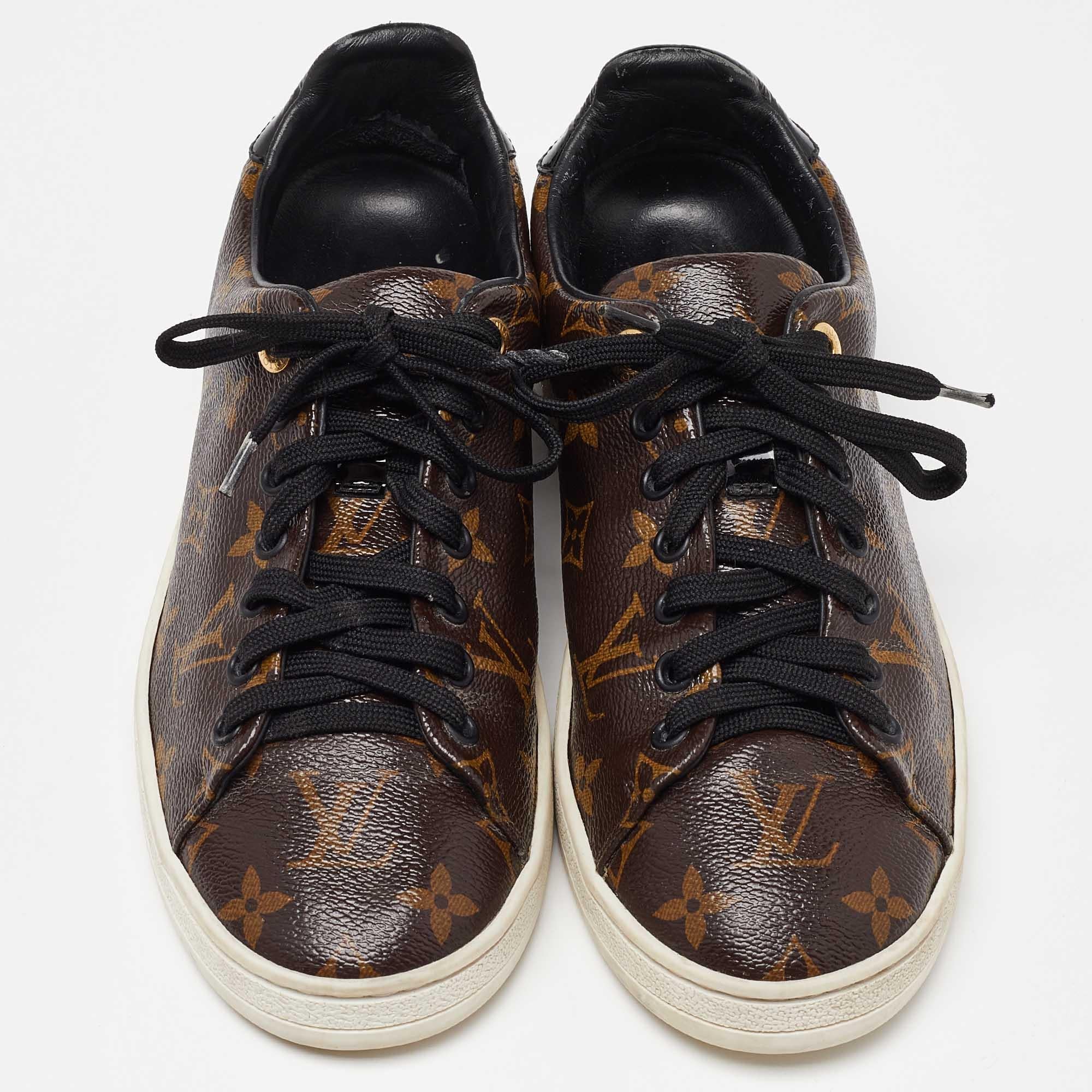 Black Louis Vuitton Monogram Canvas Frontrow Sneakers Size 38