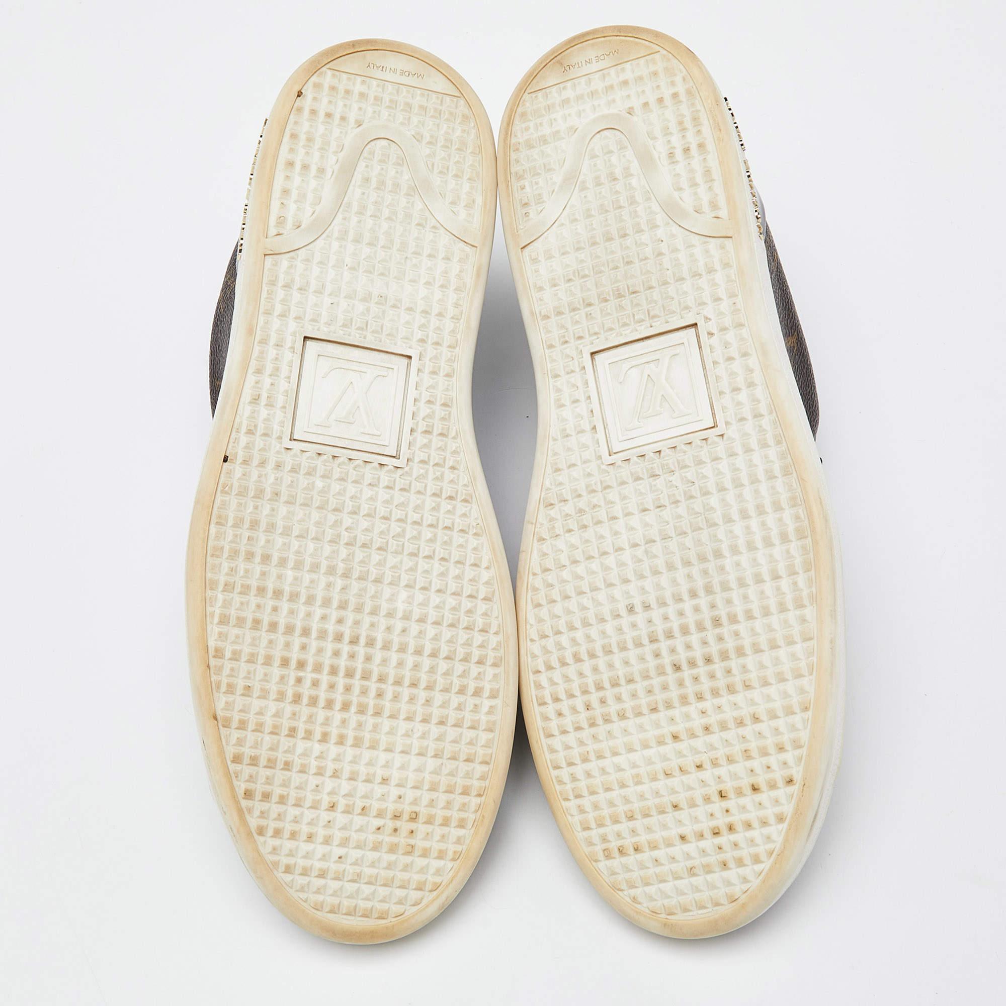 Louis Vuitton Monogram Canvas Frontrow Sneakers Size 38.5 In Fair Condition In Dubai, Al Qouz 2