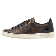 Used Louis Vuitton Monogram Canvas Frontrow Sneakers Size 38.5
