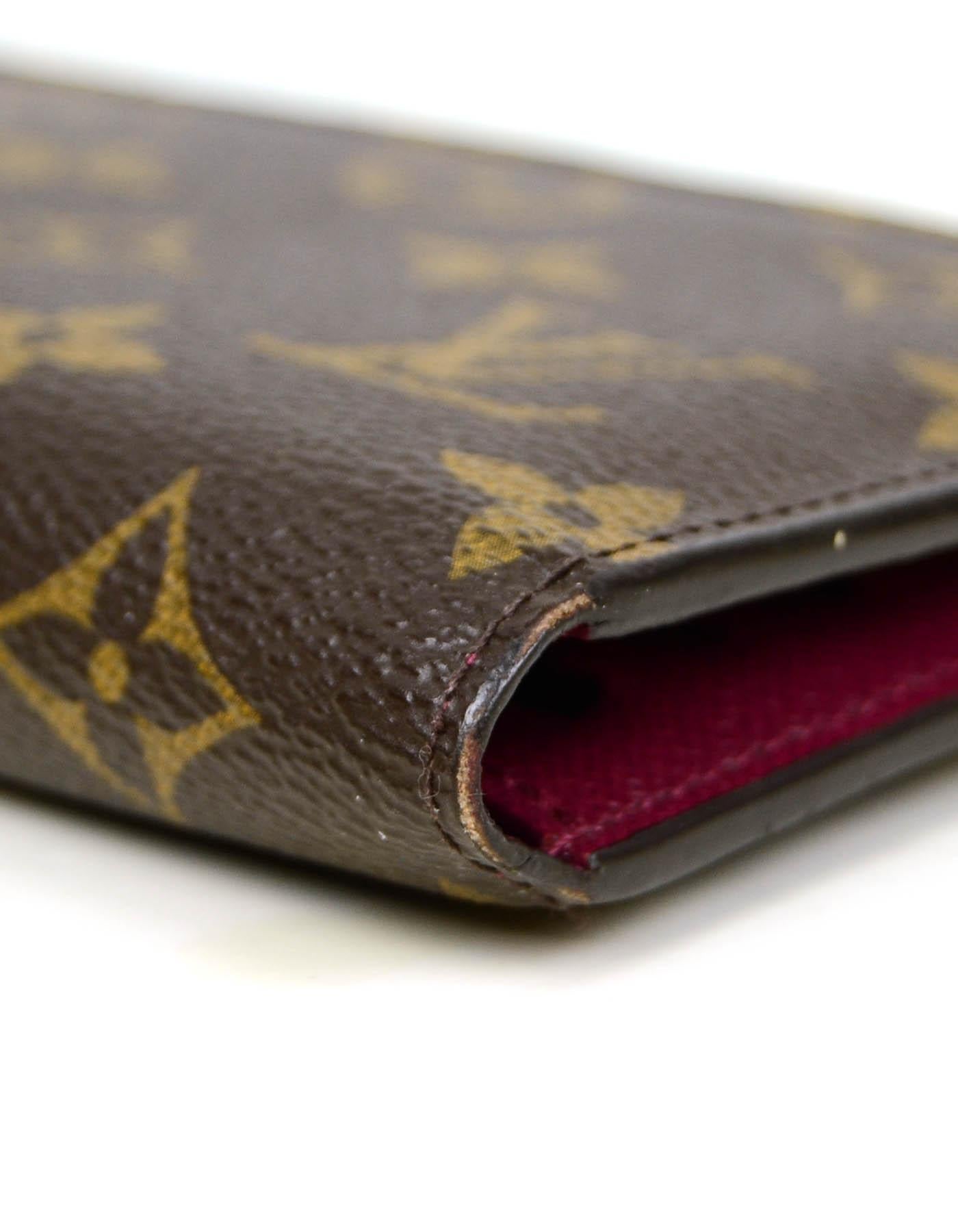 Louis Vuitton Monogramm Canvas Fuchsia Adele Geldbörse im Zustand „Hervorragend“ in New York, NY