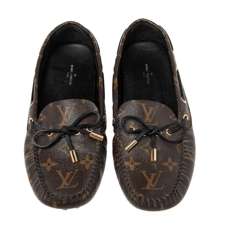 Louis Vuitton Brown Monogram Embossed Leather Gloria Loafers Size 38 Louis  Vuitton | The Luxury Closet