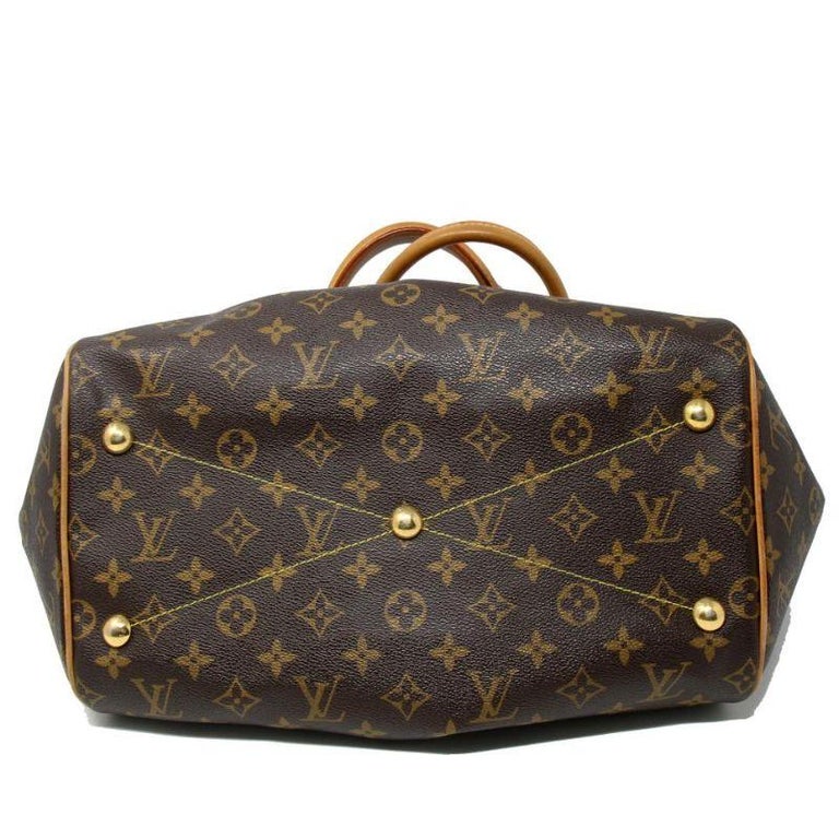 Louis Vuitton Monogram Canvas Gm Leather Tote Tivoli Shoulder Bag LV-0602N-0016 In Good Condition For Sale In Downey, CA