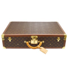 LOUIS VUITTON Monogram Canvas Gold Large Travel Suitcase Trunk