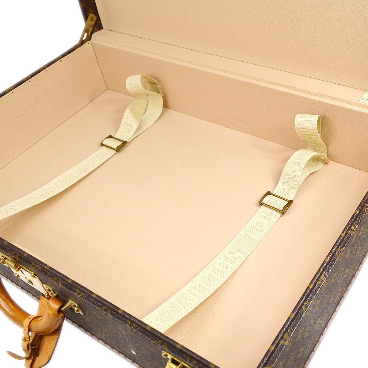 LOUIS VUITTON Monogram Canvas Gold Large Travel Suitcase Trunk For Sale 2