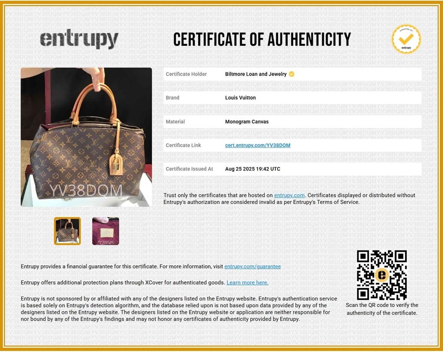 Sacoche Grand Palais en toile Monogram de Louis Vuitton en vente 8
