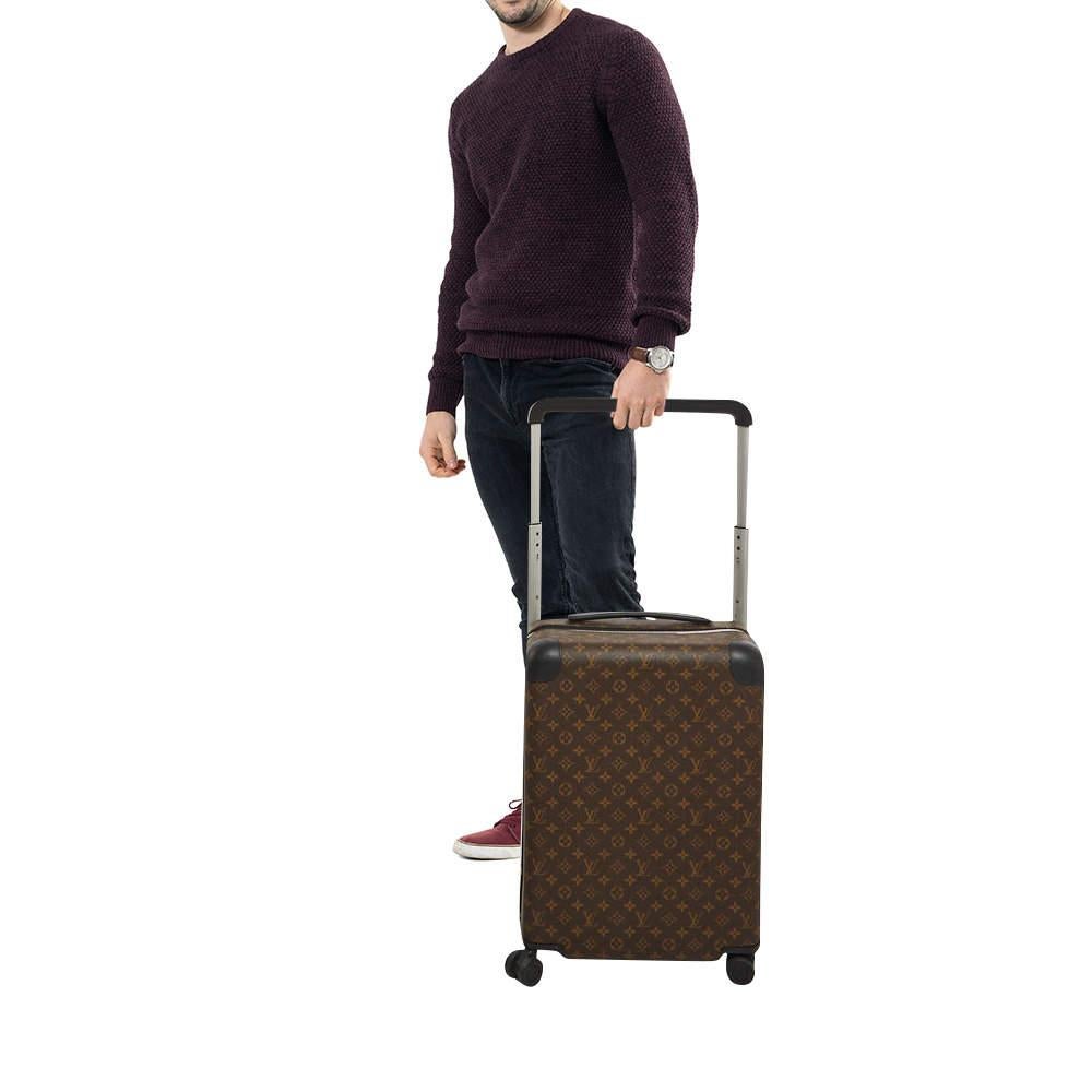 Taking Louis Vuittons legendary art of travel elegantly forward this suitcase crafted from signature materials flaunts traditional craftsmanship and an innovative modern design. Lightweight robust and ultra mobile it glides along smoothly on its