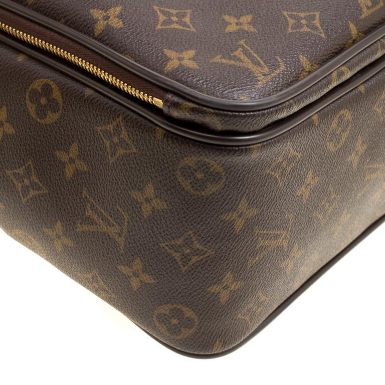 Luxurylove Marketplace - LOUIS VUITTON Icare laptop Monogram bag  ❣️👁‍🗨checked authenticity  for sale 👁‍🗨 brown monogram canvas /  brown leather / brown adjustable webbing strap / shiny go