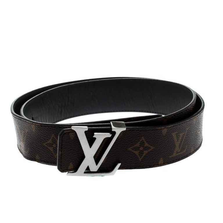 Louis Vuitton Black/Brown Reversible 40mm Initiales Belt with LV Buckle  sz110 For Sale at 1stDibs