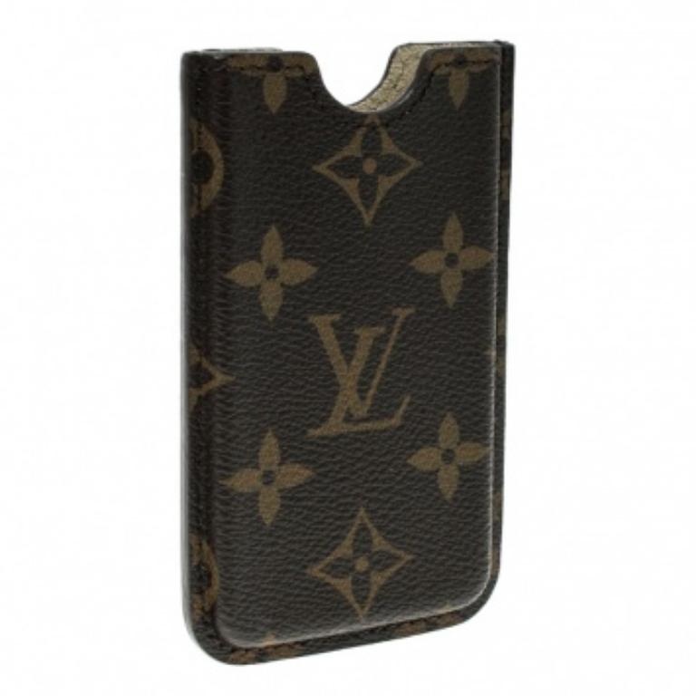 Funda rígida de lona con monograma Louis Vuitton para iPhone 4 Negro en venta