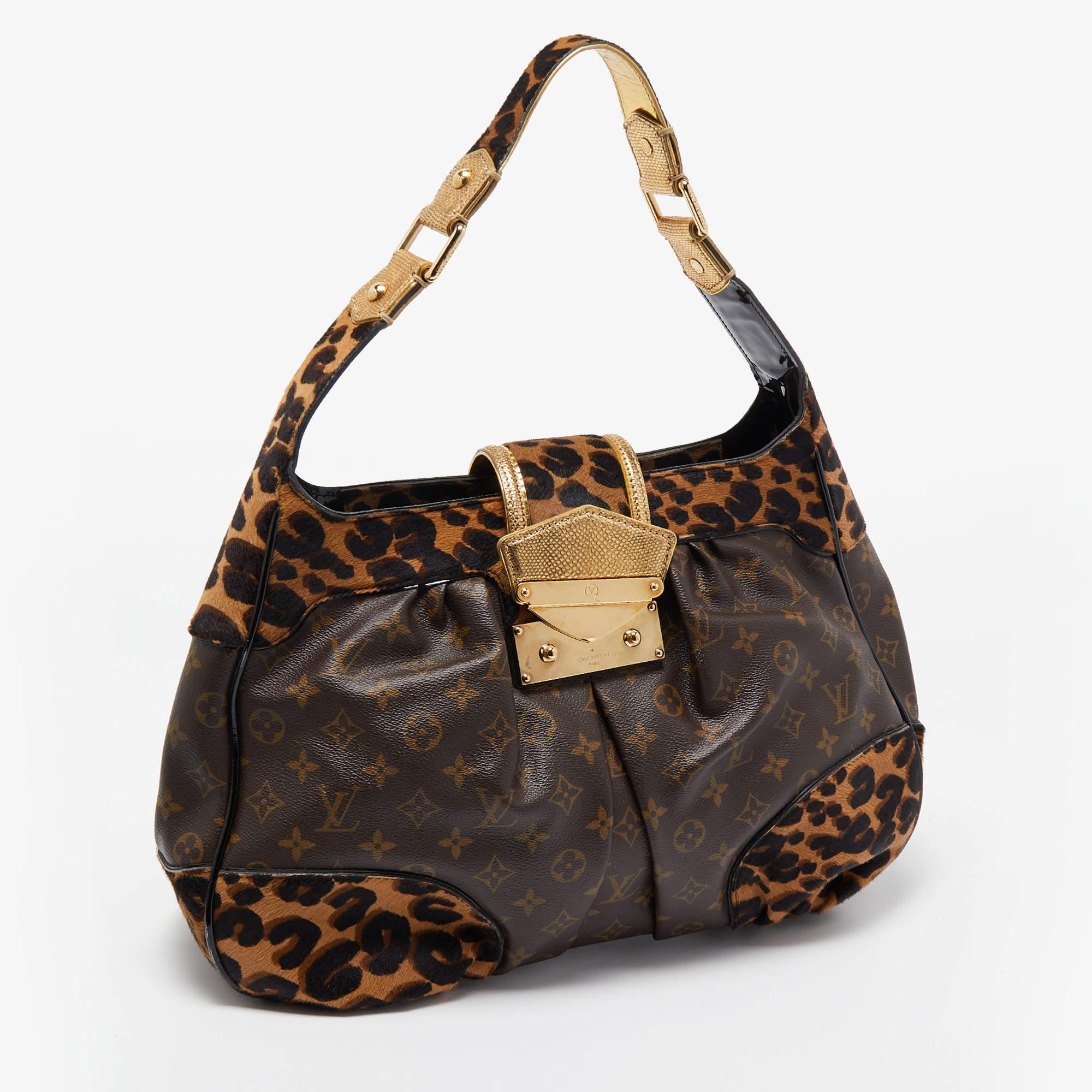 Women's Louis Vuitton Monogram Canvas/Karung and Leopard Print Calfhair Limited Edition  For Sale