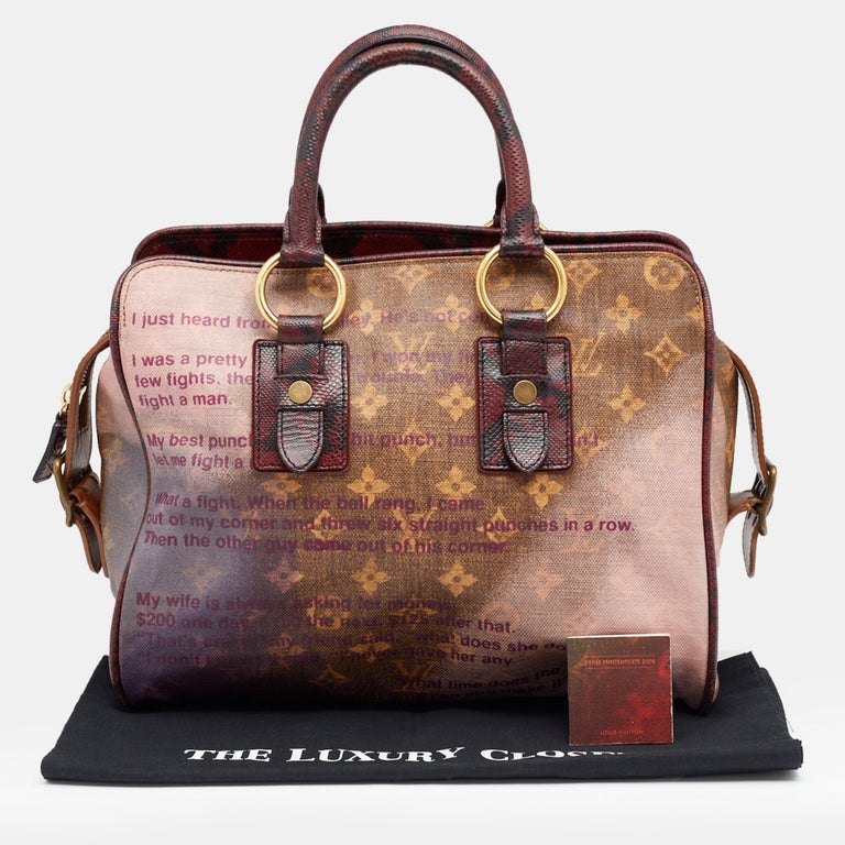 Louis Vuitton Brown Richard Prince Karung Trimmed Monogram Jokes Heartbreak  Tote Purple Leather Cloth Cloth ref.181409 - Joli Closet