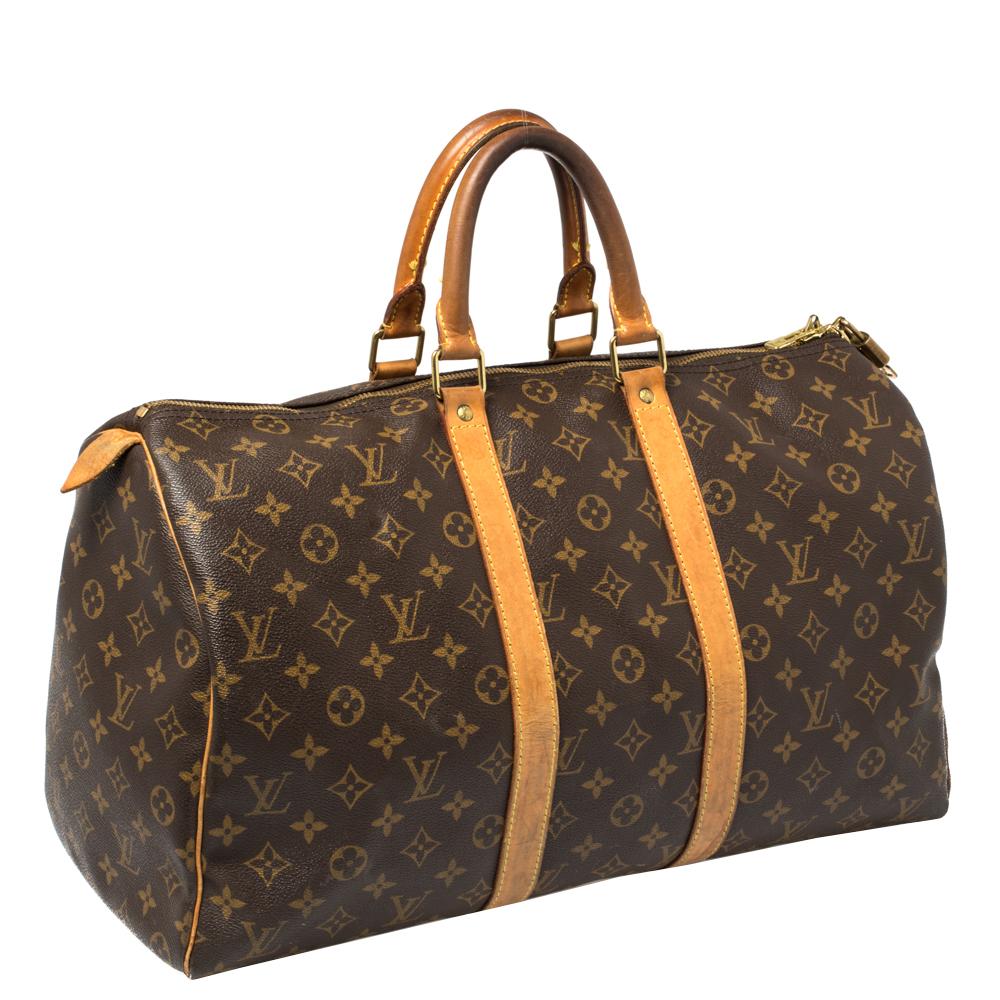 Louis Vuitton Monogram Canvas Keepall 45 Bag In Fair Condition In Dubai, Al Qouz 2