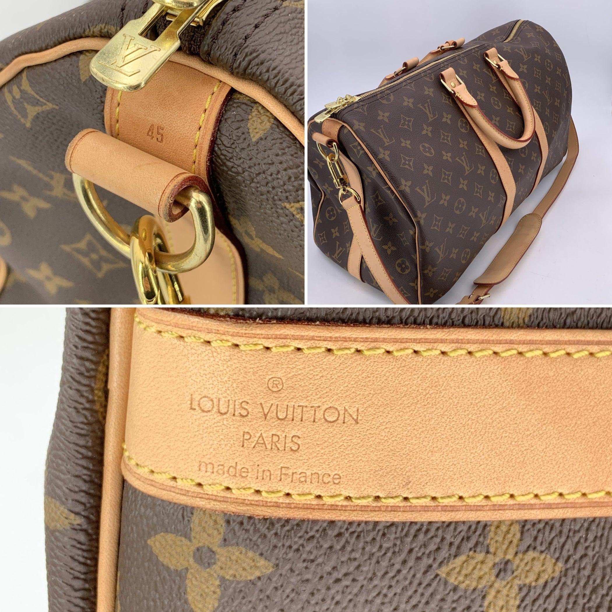 Women's Louis Vuitton Monogram Canvas Keepall 45 Bandouliere Travel Duffel Bag For Sale