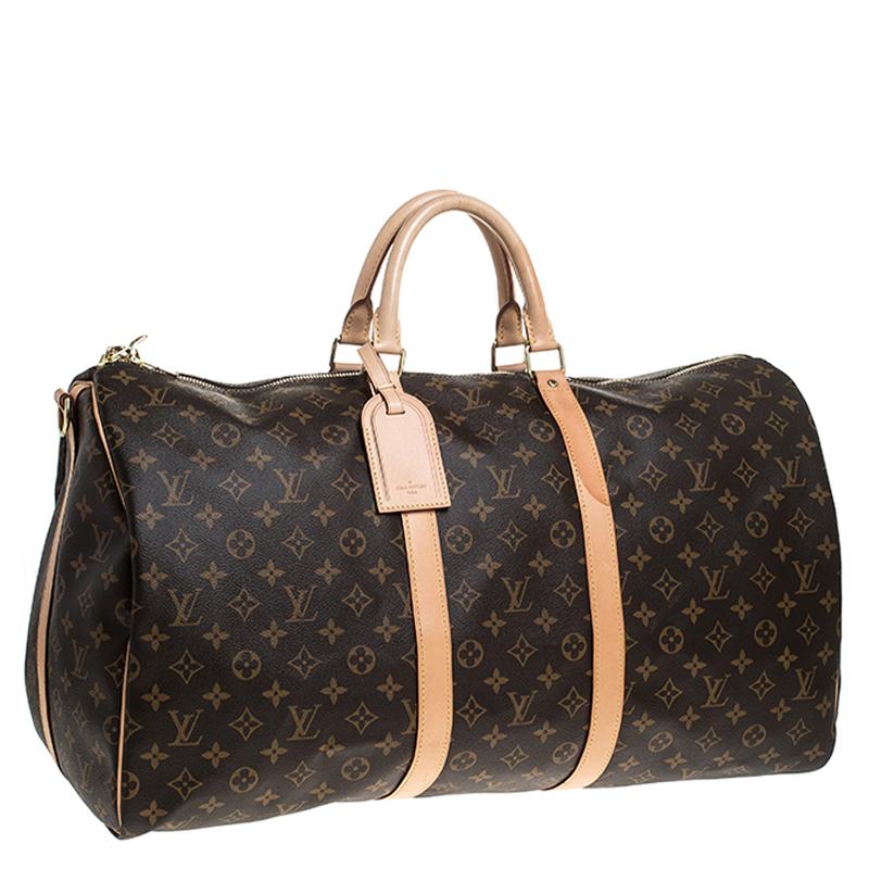 Black Louis Vuitton Monogram Canvas Keepall 55 Bag