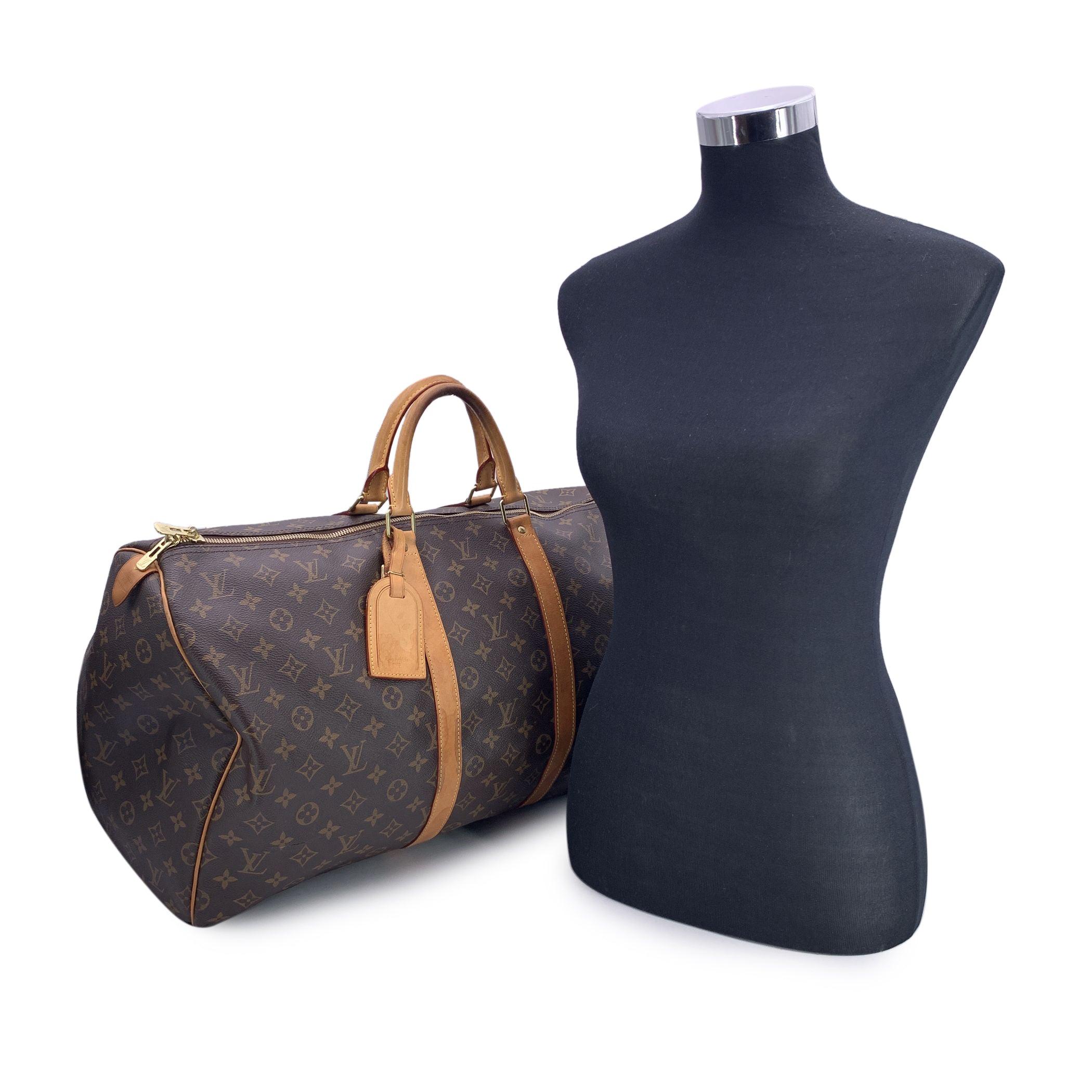Embark on your next adventure with the Louis Vuitton Keepall 55, a quintessential travel bag that effortlessly blends timeless luxury with ultimate functionality. Crafted from Louis Vuitton's iconic monogram canvas, this bag is beautifully