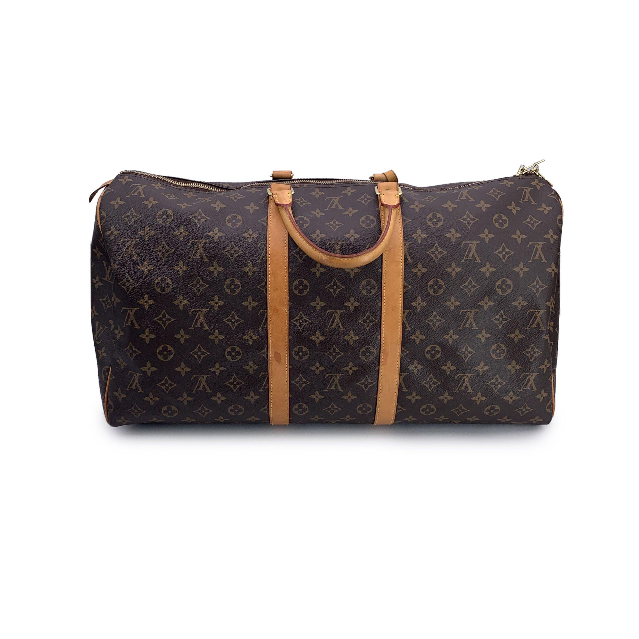 Black Louis Vuitton Monogram Canvas Keepall 55 Travel Duffle Bag