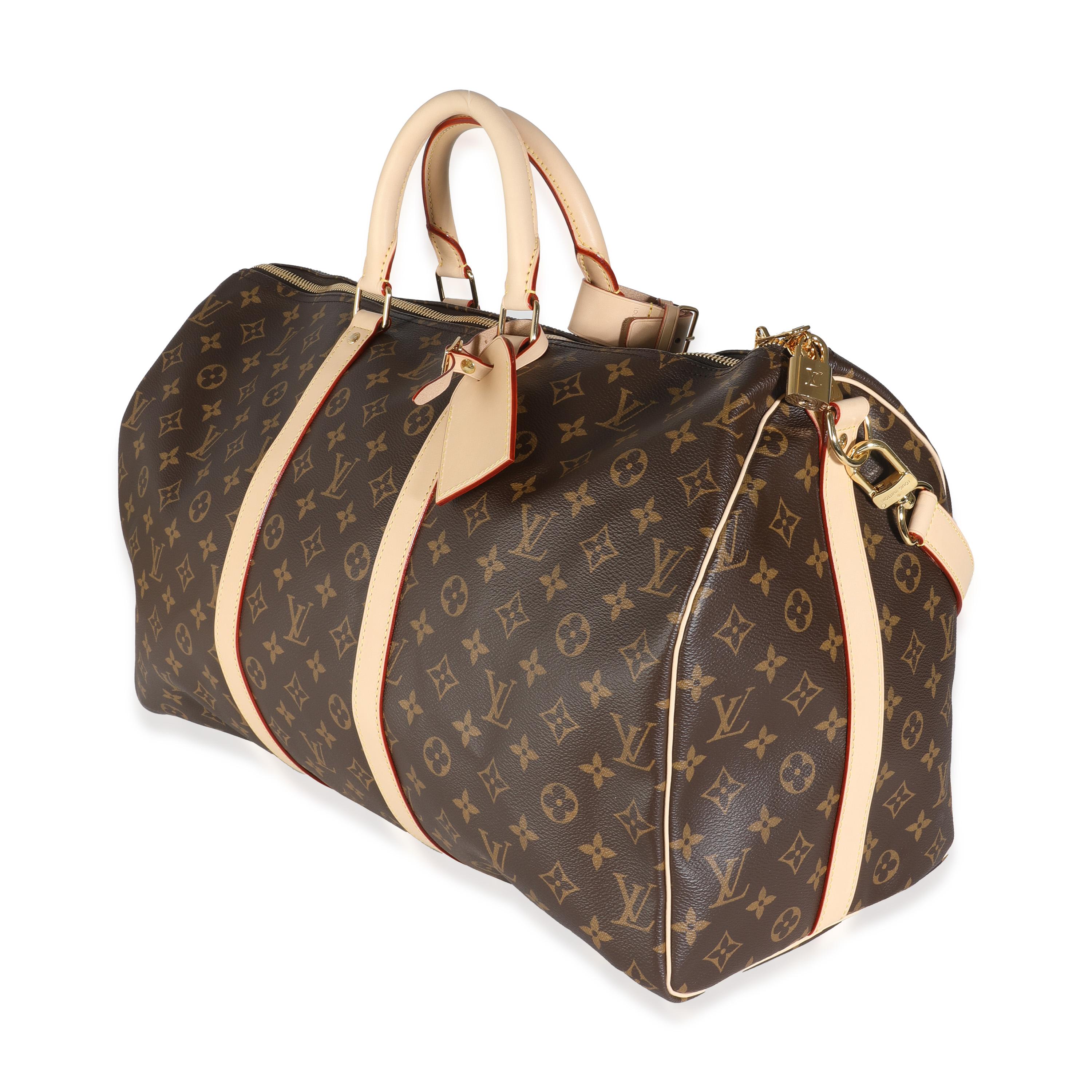 Louis Vuitton Monogram Canvas Keepall Bandouliere 50 In Excellent Condition For Sale In New York, NY