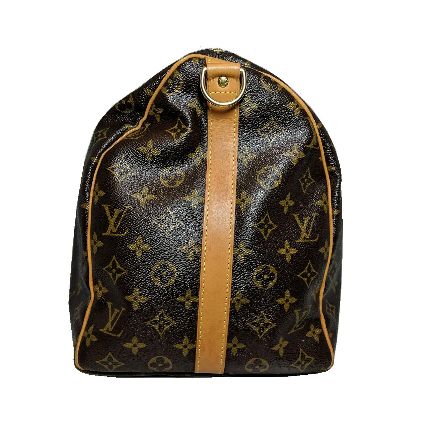 Black Louis Vuitton Monogram Canvas Keepall Bandouliere 50 Luggage