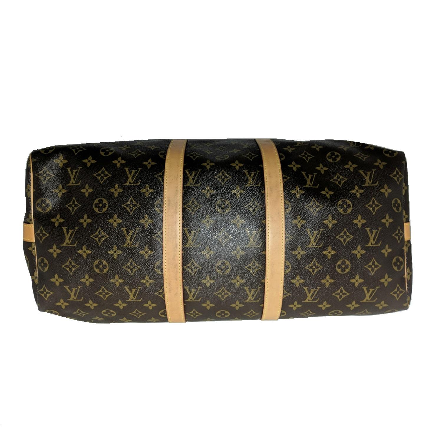 Women's or Men's Louis Vuitton Monogram Canvas Keepall Bandouliere 50 Luggage