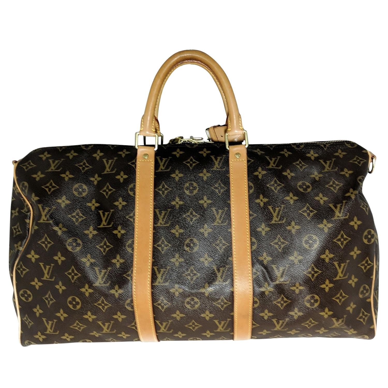 Louis Vuitton Monogram Canvas Keepall Bandouliere 50 Luggage