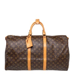 Used Louis Vuitton Monogram Canvas Keepall Bandouliere 55 Bag