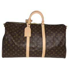 Louis Vuitton Monogram Canvas Keepall Bandouliere 55 Duffel Bag