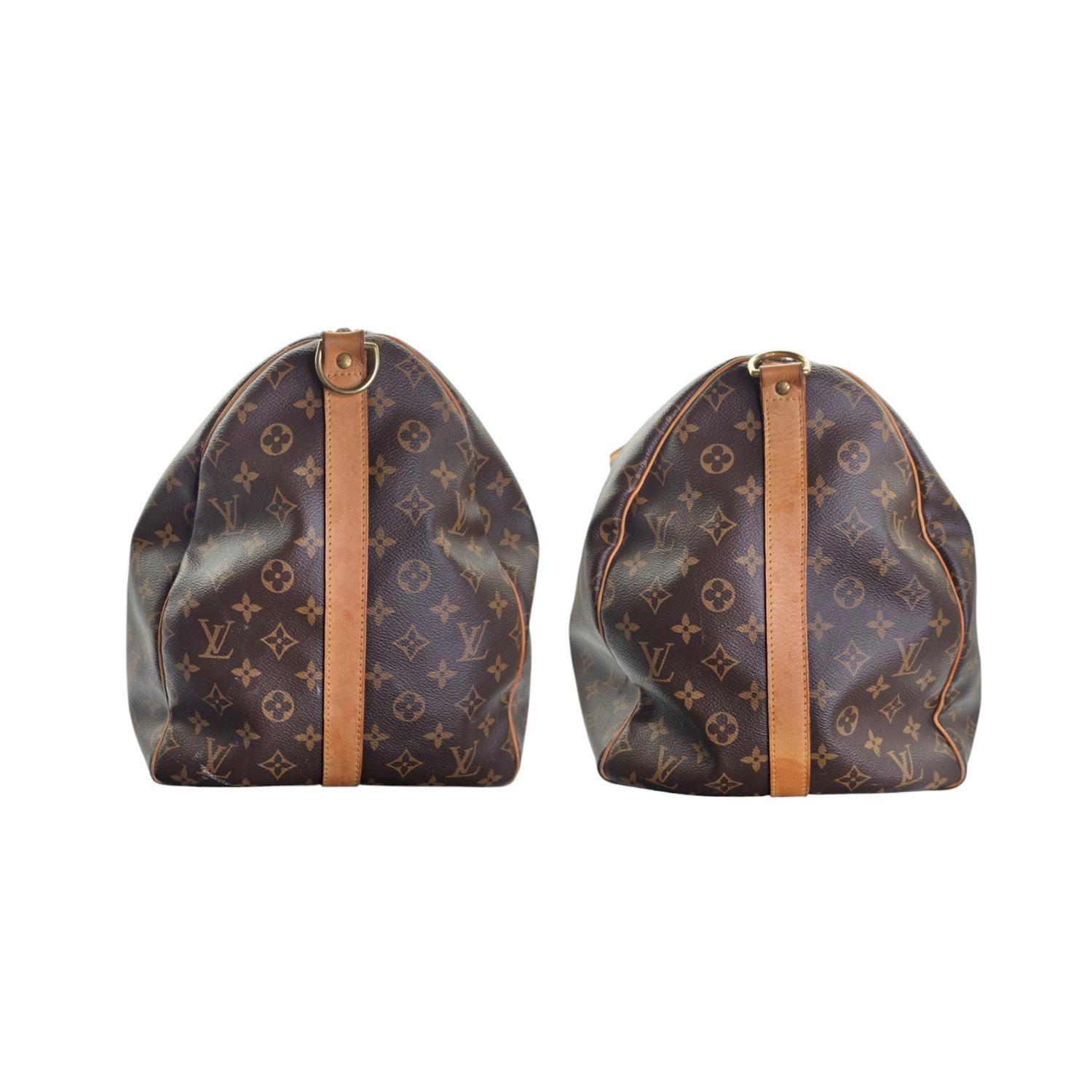 Gray Louis Vuitton Monogram Canvas Keepall Bandouliere 55 For Sale