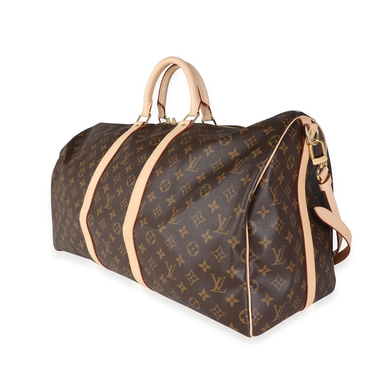 Louis Vuitton Monogram Canvas Keepall Bandoulière 55 In Excellent Condition For Sale In New York, NY