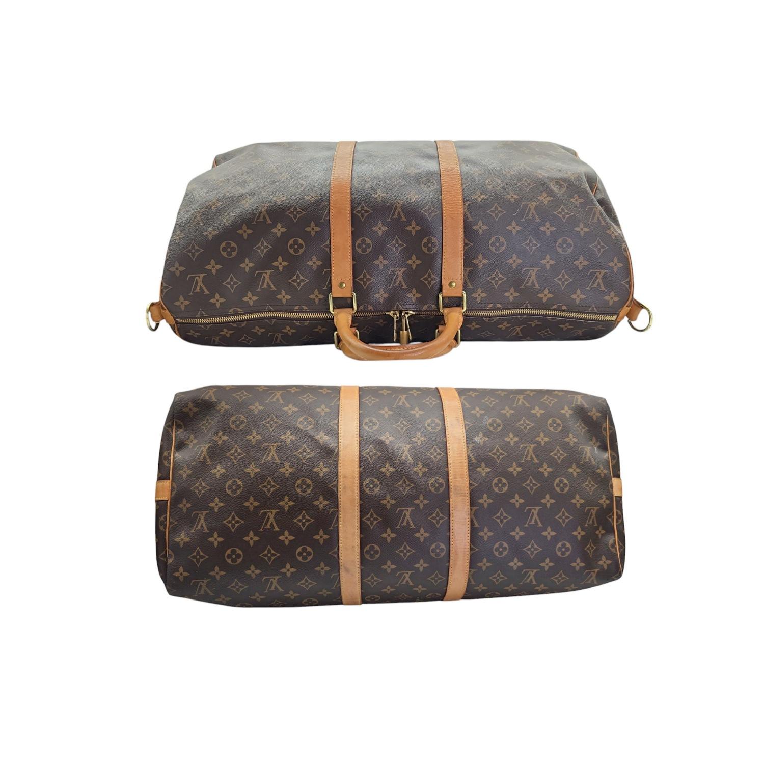 Louis Vuitton Monogram Canvas Keepall Bandouliere 55 In Good Condition For Sale In Scottsdale, AZ