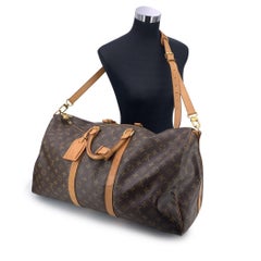 Louis Vuitton Monogram Canvas Keepall Bandouliere 55 Travel Bag