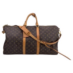 Louis Vuitton Monogram Canvas Keepall Bandouliere 55 Travel Bag