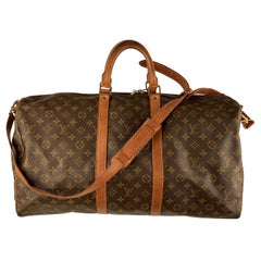 Used Louis Vuitton Monogram Canvas Keepall Bandouliere 55 Travel Bag