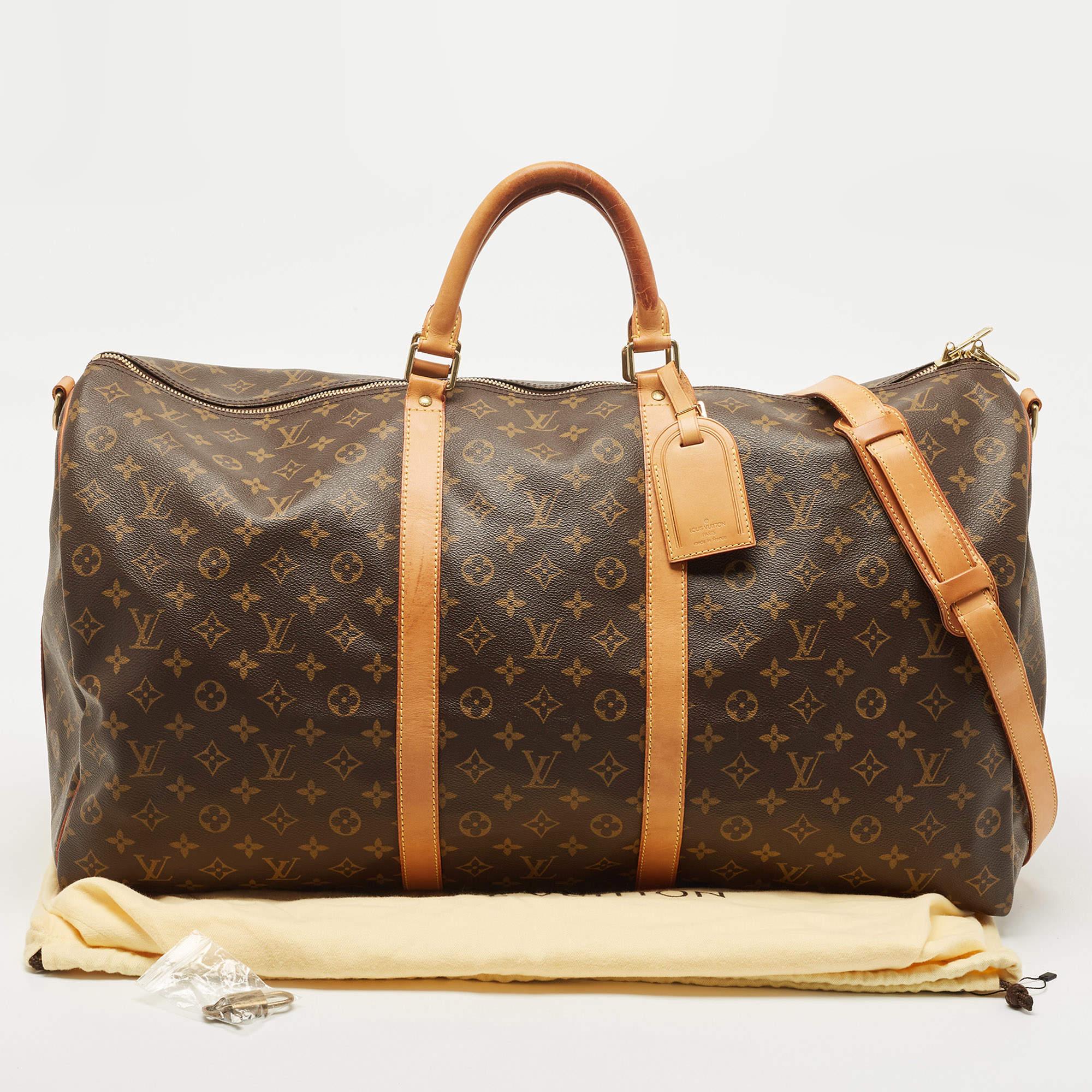 Louis Vuitton Monogram Canvas Keepall Bandouliere 60 Bag 15
