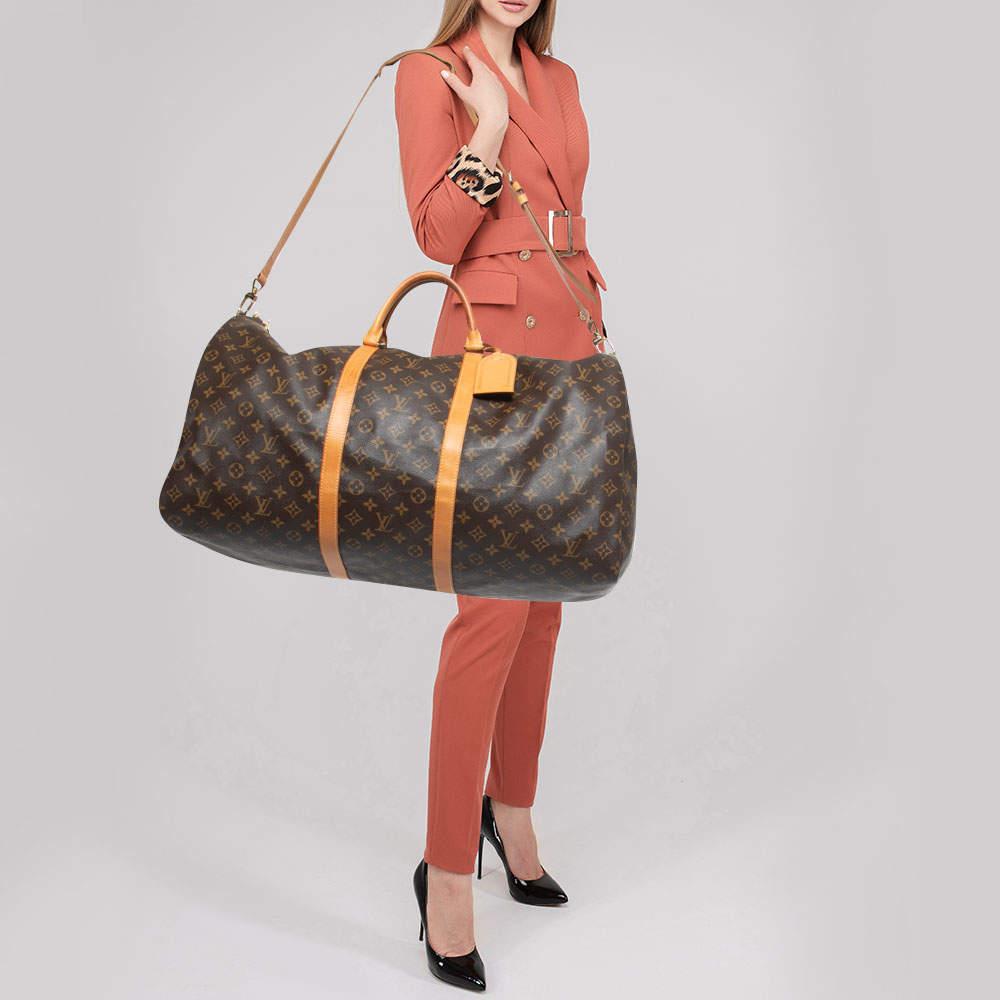 Brown Louis Vuitton Monogram Canvas Keepall Bandouliere 60 Bag