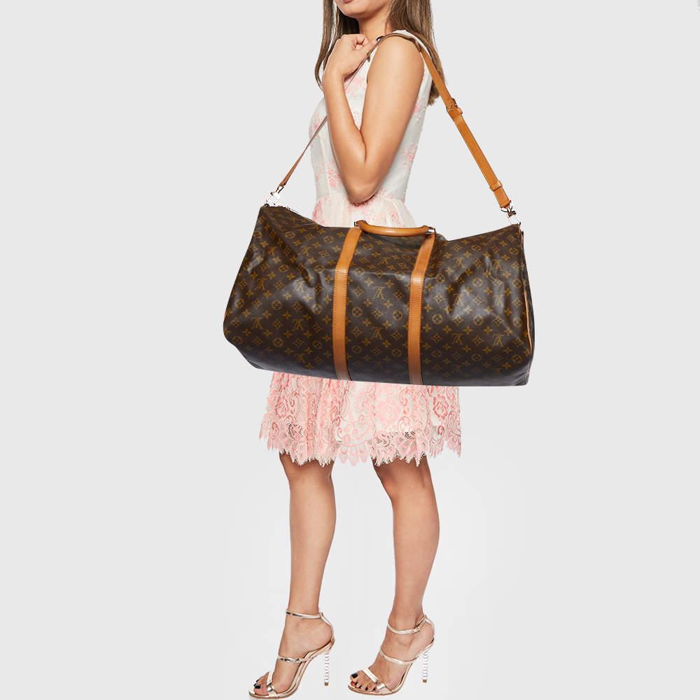 Louis Vuitton Monogram Canvas Keepall Bandouliere 60 Bag In Good Condition For Sale In Dubai, Al Qouz 2