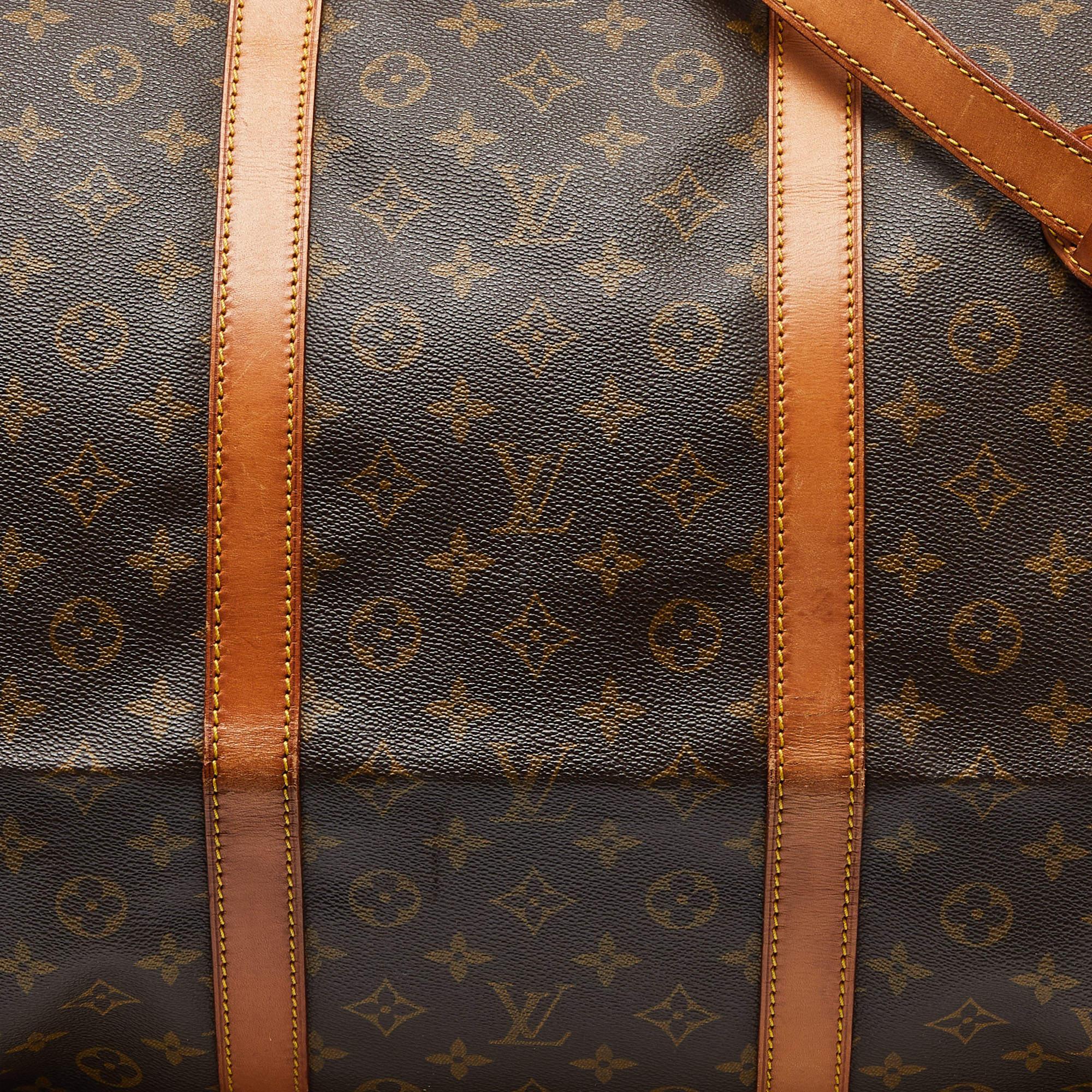 Women's Louis Vuitton Monogram Canvas Keepall Bandouliere 60 Bag For Sale