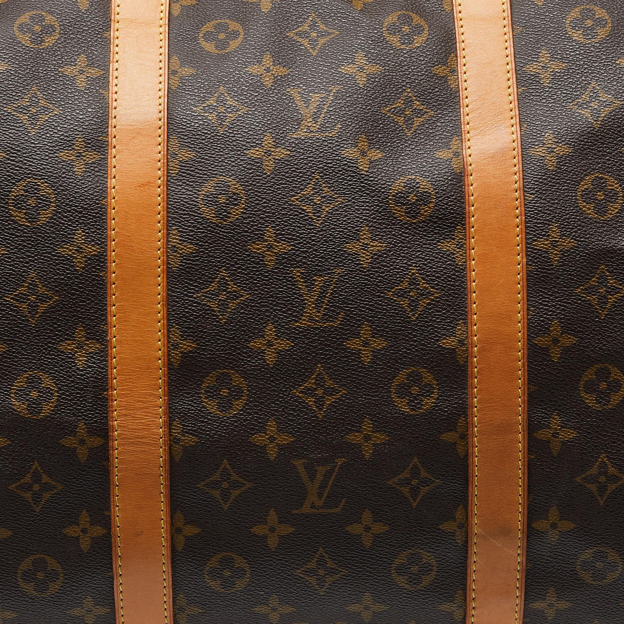 Louis Vuitton Monogram Canvas Keepall Bandouliere 60 Bag For Sale 2