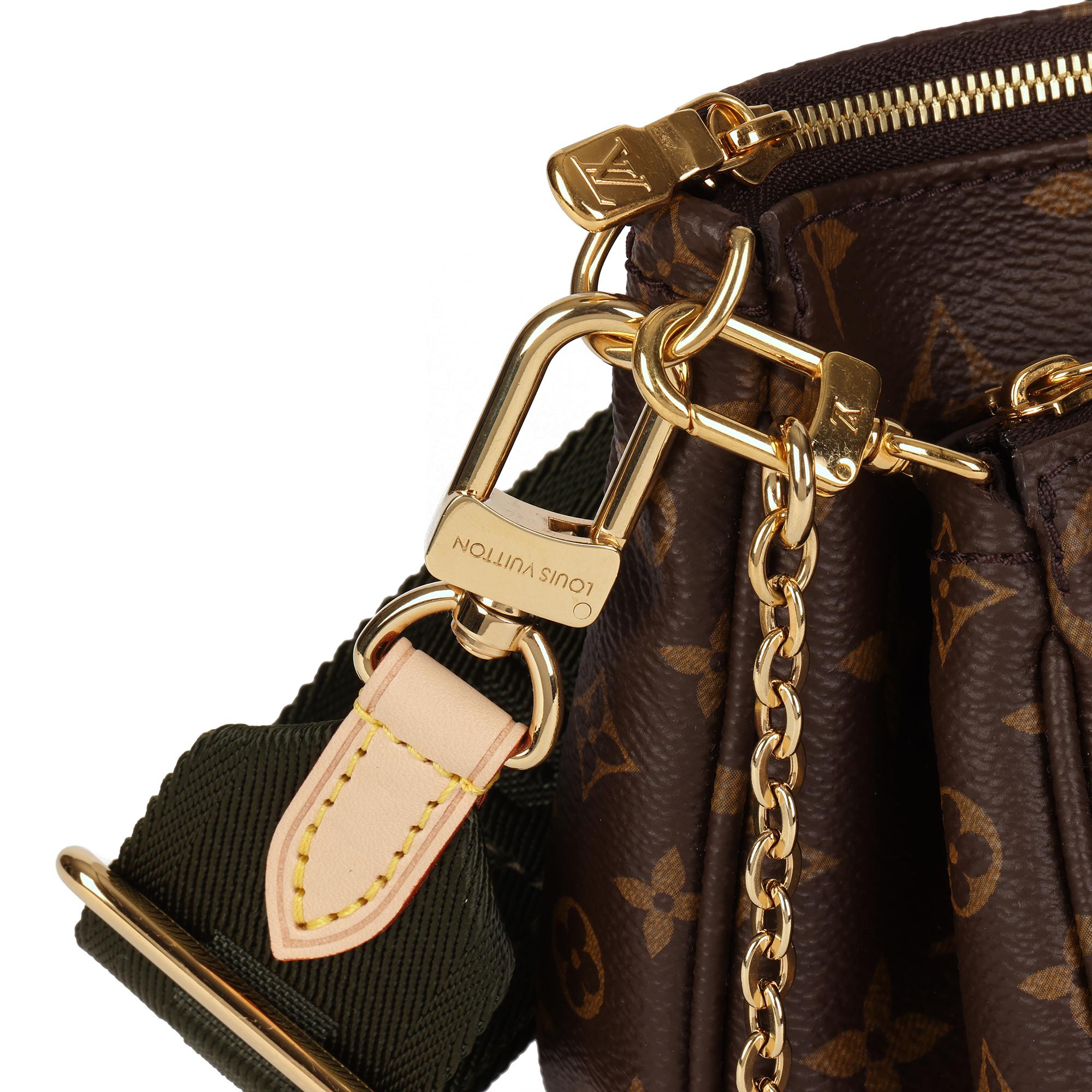 LOUIS VUITTON  Monogram Canvas & Khaki Jacquard Multi Pochette Accessoires 1