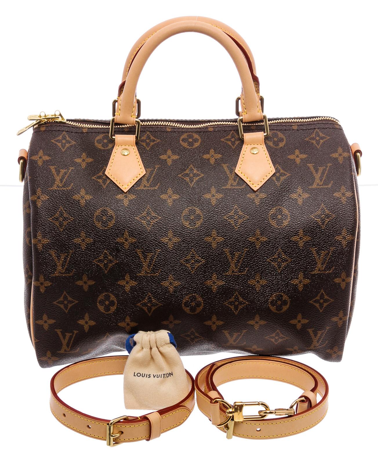 Louis Vuitton Monogram Canvas Leather Bandouliere Speedy 30 Bag In Good Condition In Irvine, CA