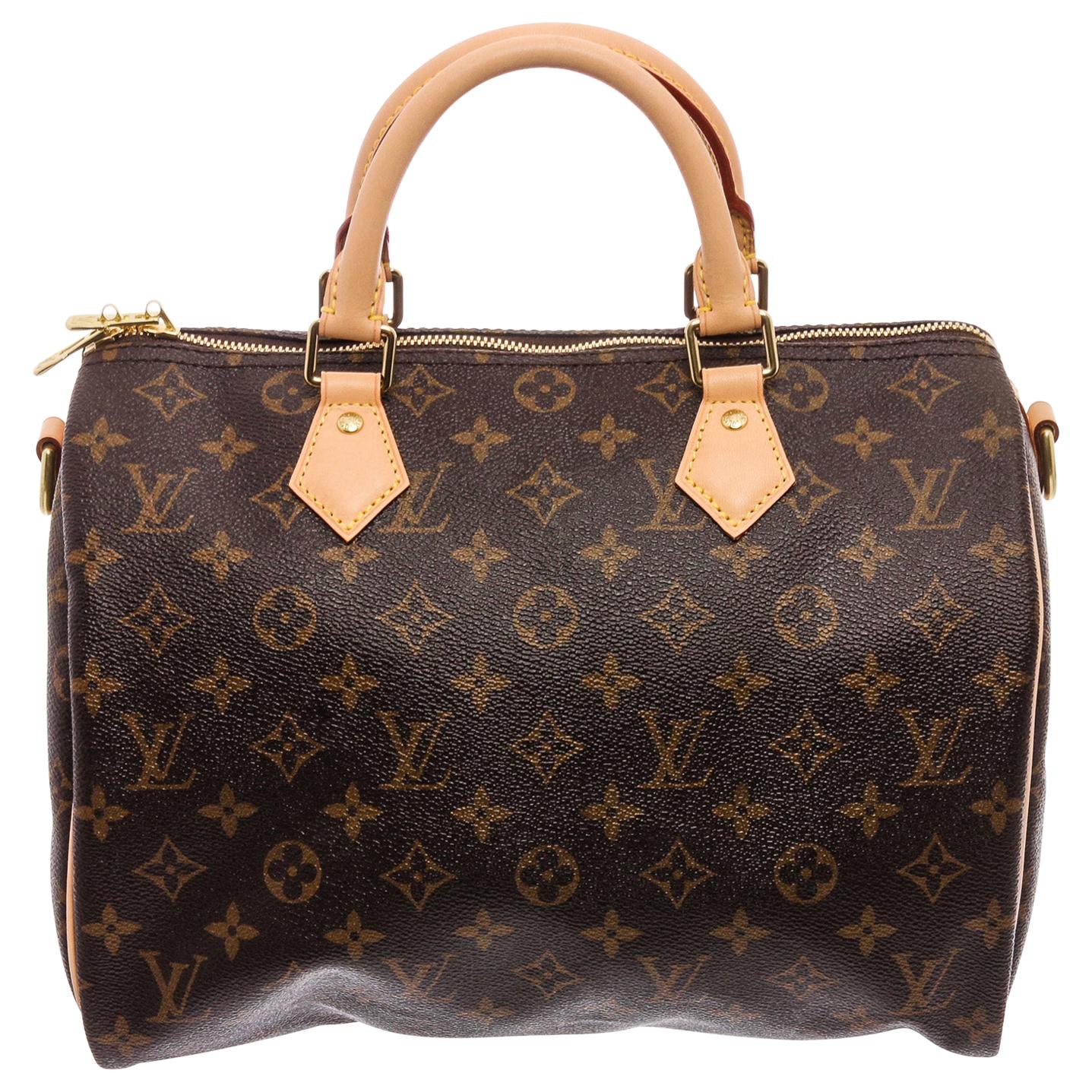 Louis Vuitton Monogram Canvas Leather Bandouliere Speedy 30 Bag