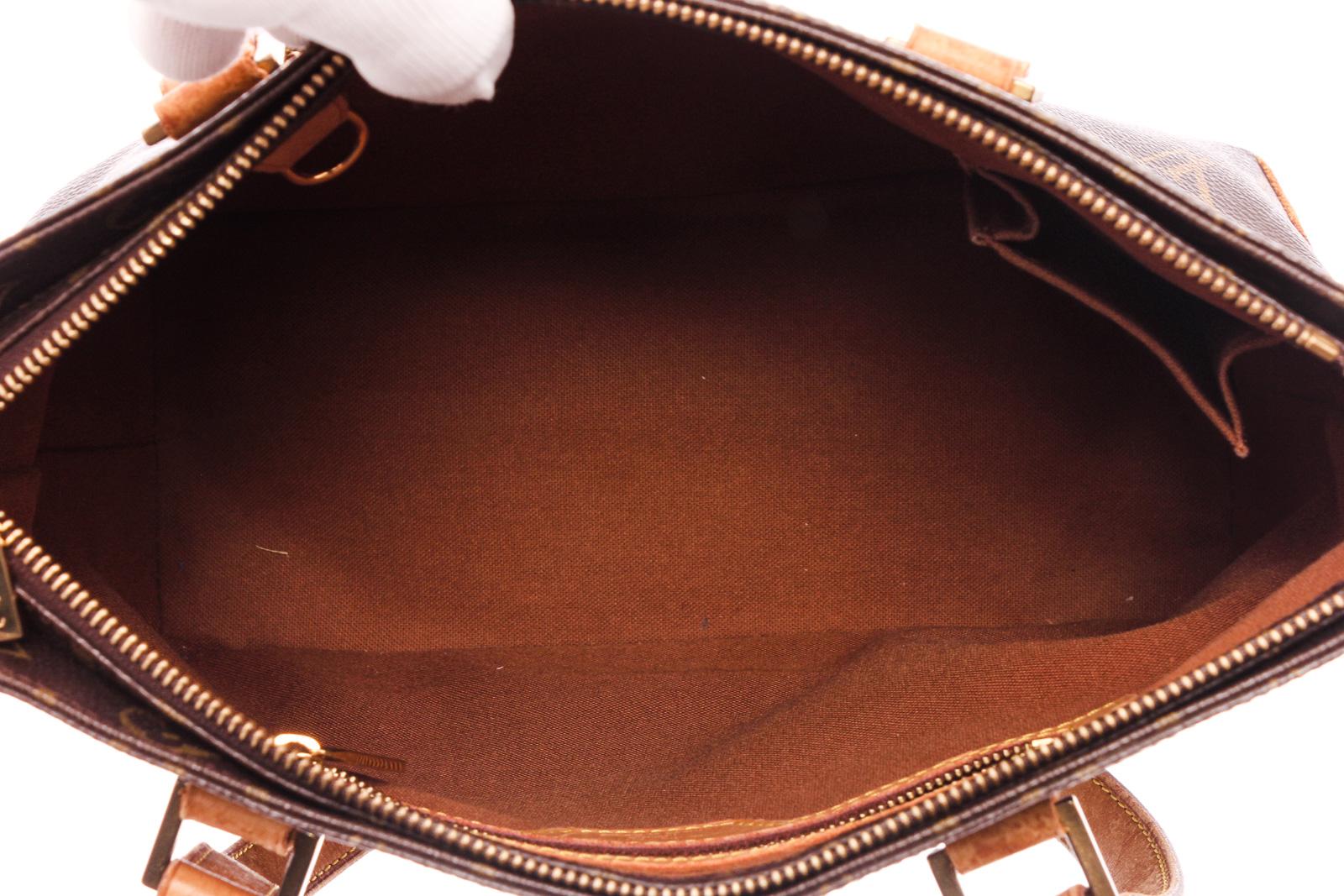 Women's Louis Vuitton Monogram Canvas Leather Cabas Piano Shoulder Bag 