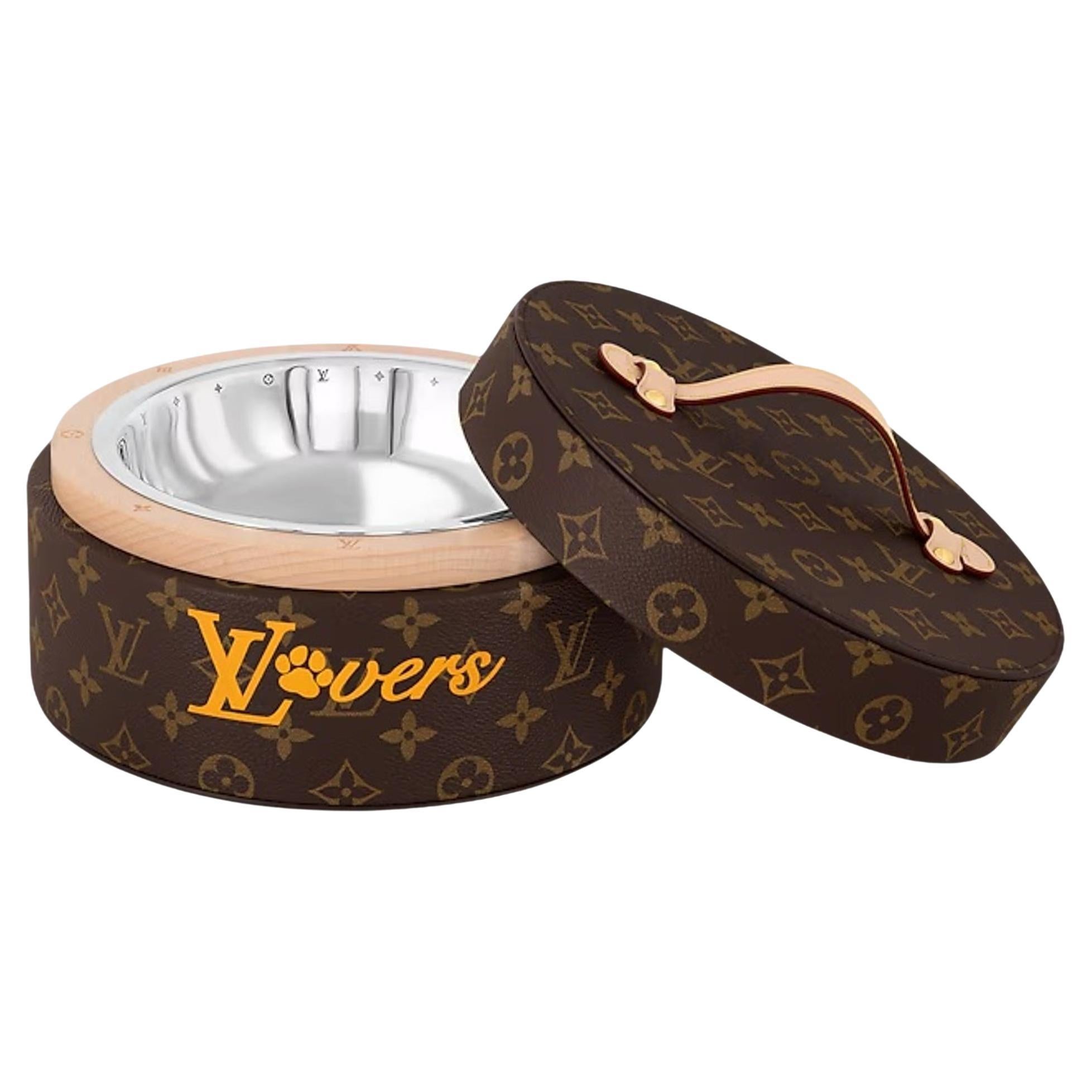 Ciotola per cani in tela e pelle Louis Vuitton Monogram in vendita