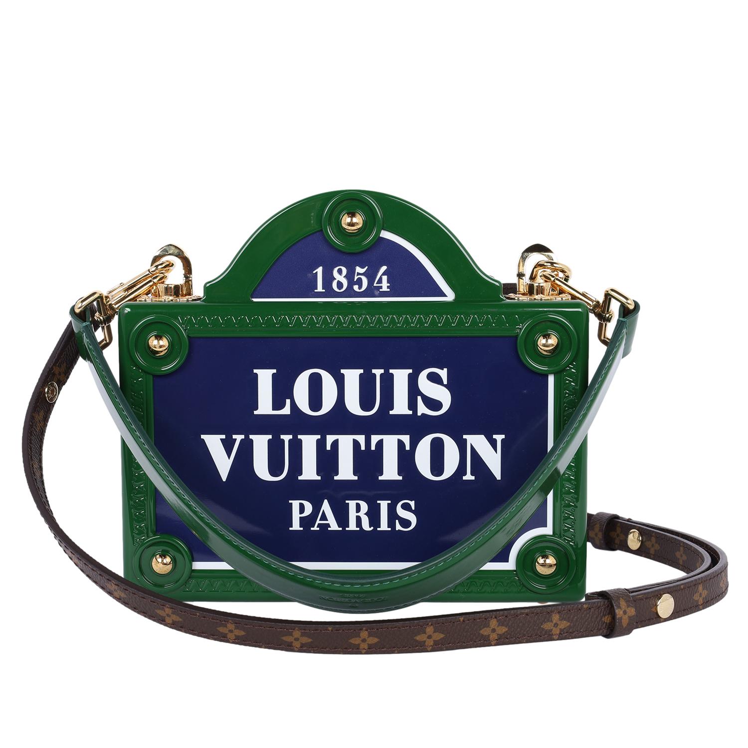 Louis Vuitton Petite Malle Blue Vertical Monogram Canvas Medium Blue Green For Sale 7