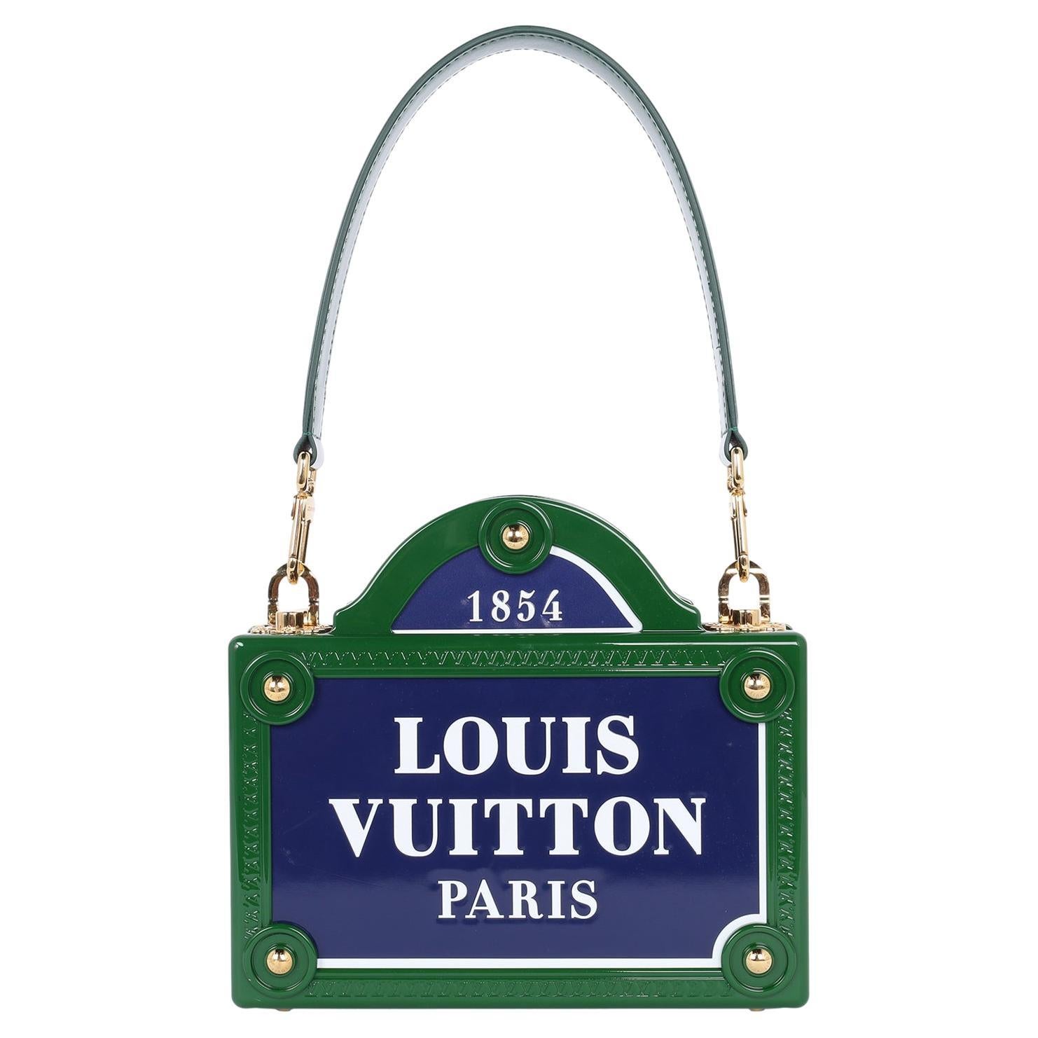 Louis Vuitton Petite Malle Blue Vertical Monogram Canvas Medium Blue Green