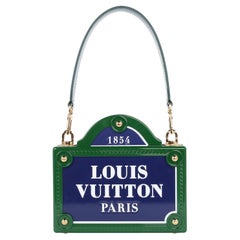 Louis Vuitton Petite Malle Blue Vertical Monogram Canvas Medium Blue Green