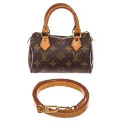 Louis Vuitton Monogram Canvas Leather Mini Speedy Bag