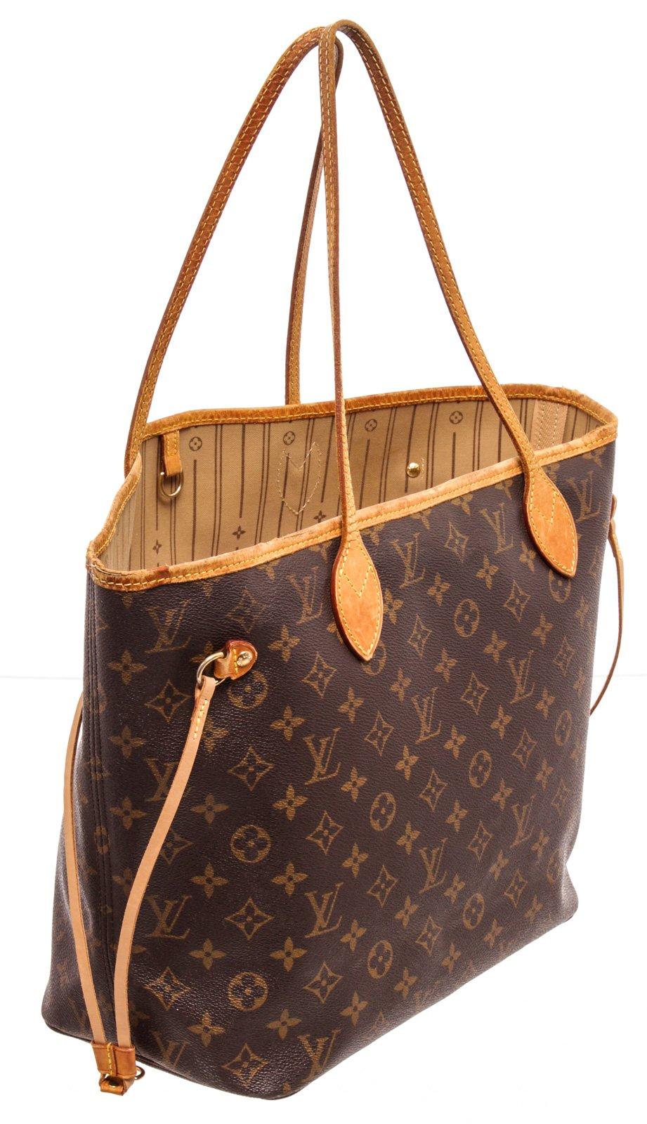 Louis Vuitton Monogram Canvas Leather Neverfull MM Tote Bag 2