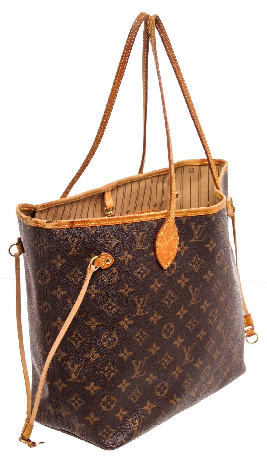 Louis Vuitton Monogram Canvas Leather Neverfull MM Tote Bag 3